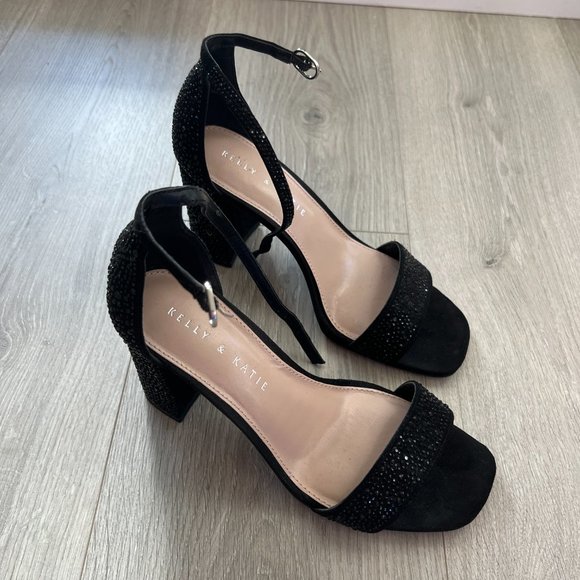 Kelly & Katie Black Rhinestone Heels - Picture 5 of 6